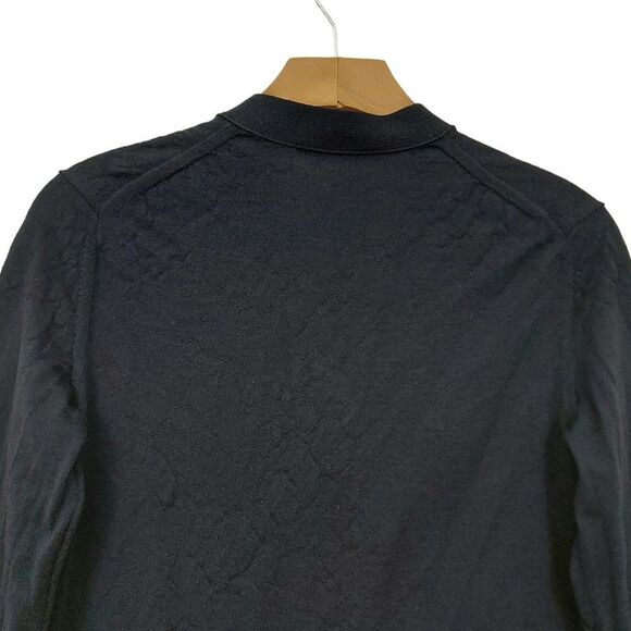 Tory Burch Cardigan Sweater Womens Small Navy Merino Wool Button Up Knitted - Picture 7 of 13